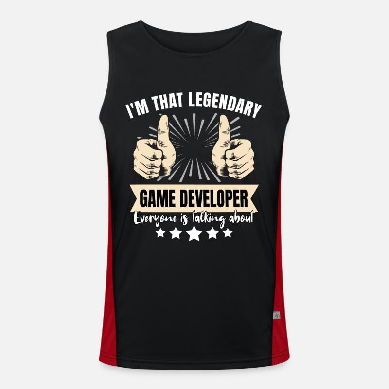 Legendary Game Developer - Men's Functional Contrast Tank Top  - black/red
