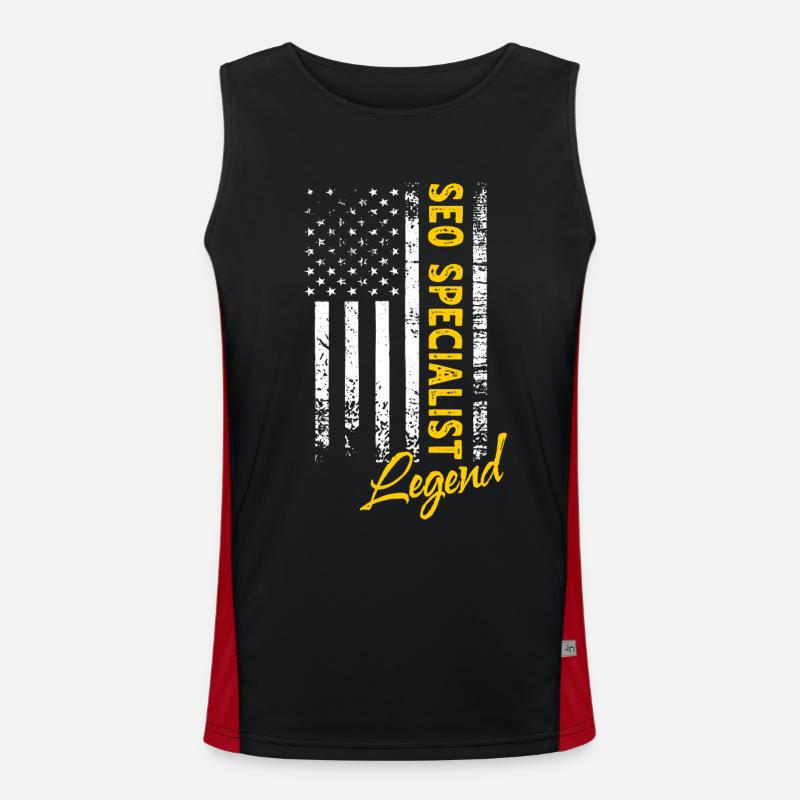 SEO Manager Legend - Men's Functional Contrast Tank Top  - black/red