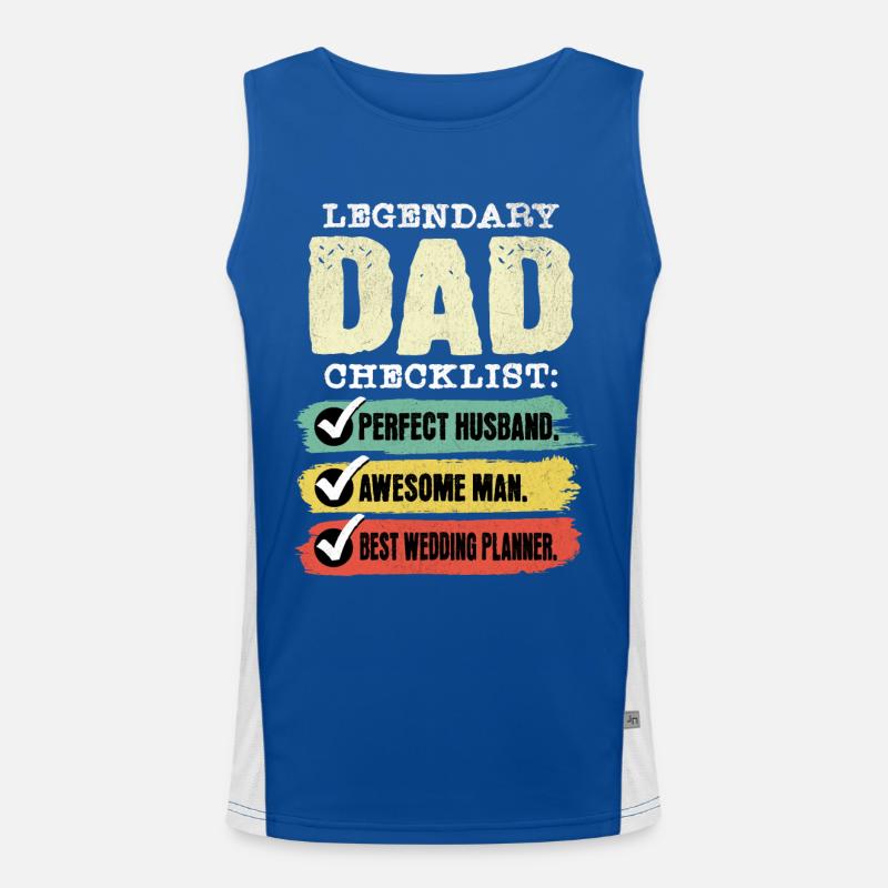 Papa Hochzeitsplaner Vatertag Funktionelles Kontrast-Tank Top für Männer 