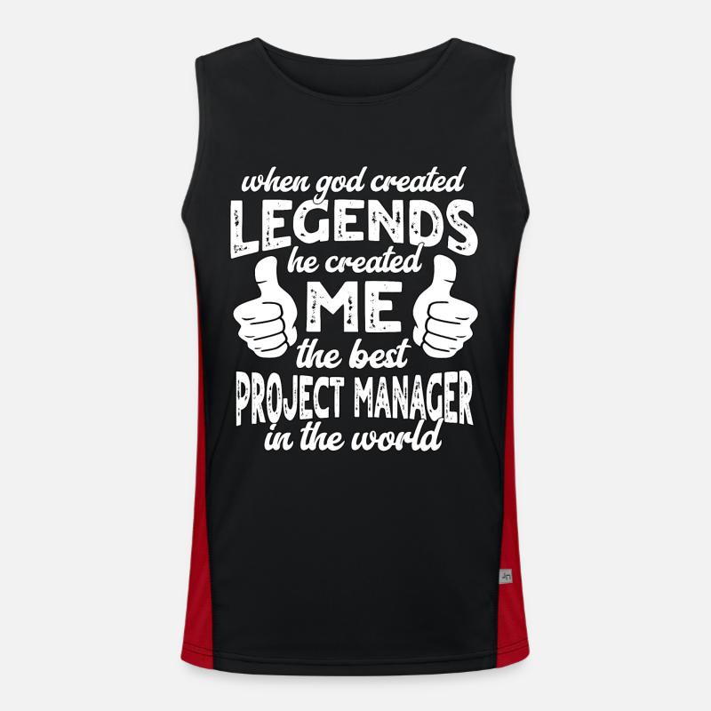 Best Project Manager Legend - Men's Functional Contrast Tank Top  - black/red