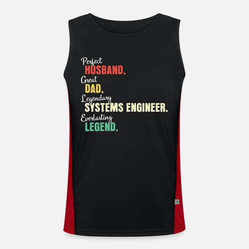 Systems Engineer Dad - Men's Functional Contrast Tank Top  - black/red