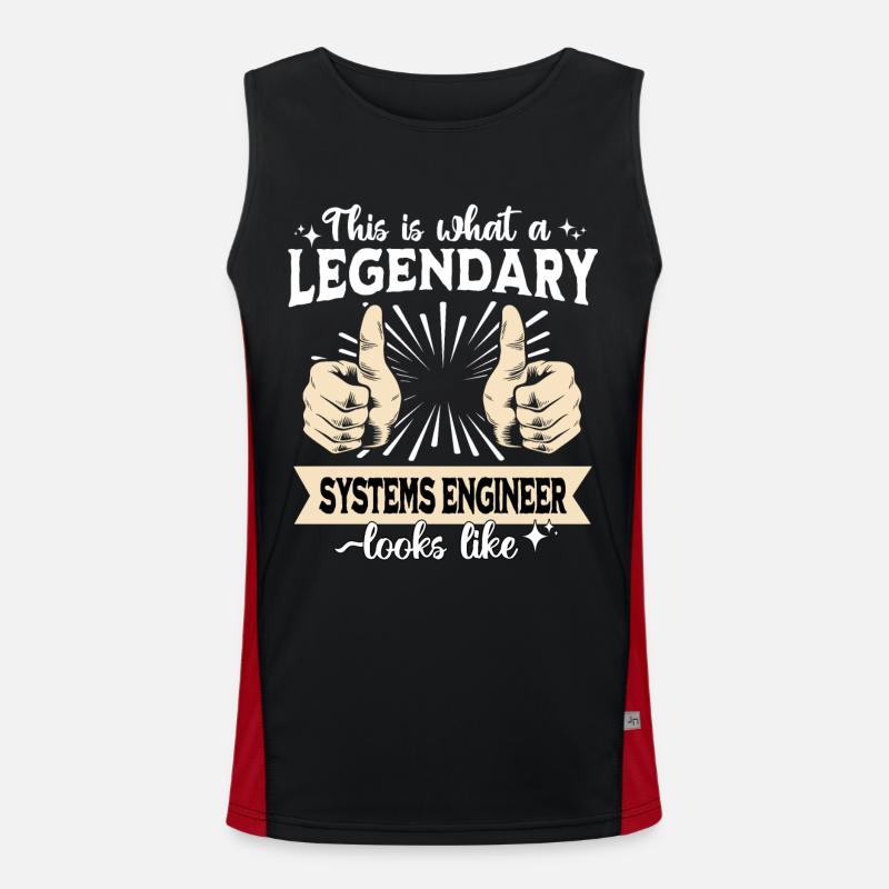 Legendary Systems Engineer - Men's Functional Contrast Tank Top - black/red