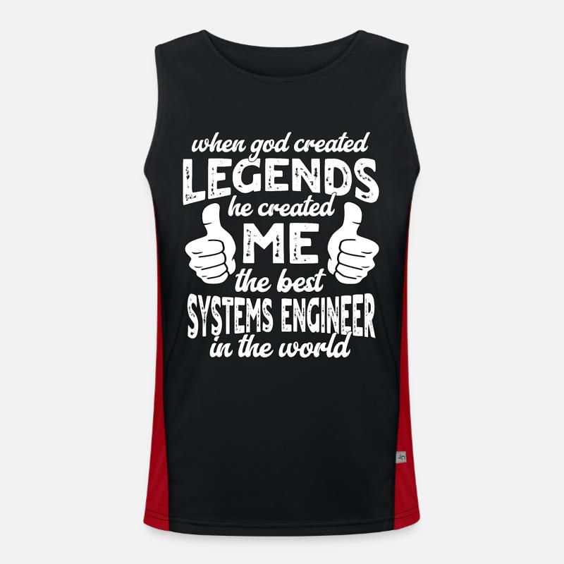 Best Systems Engineer Legend - Men's Functional Contrast Tank Top - black/red