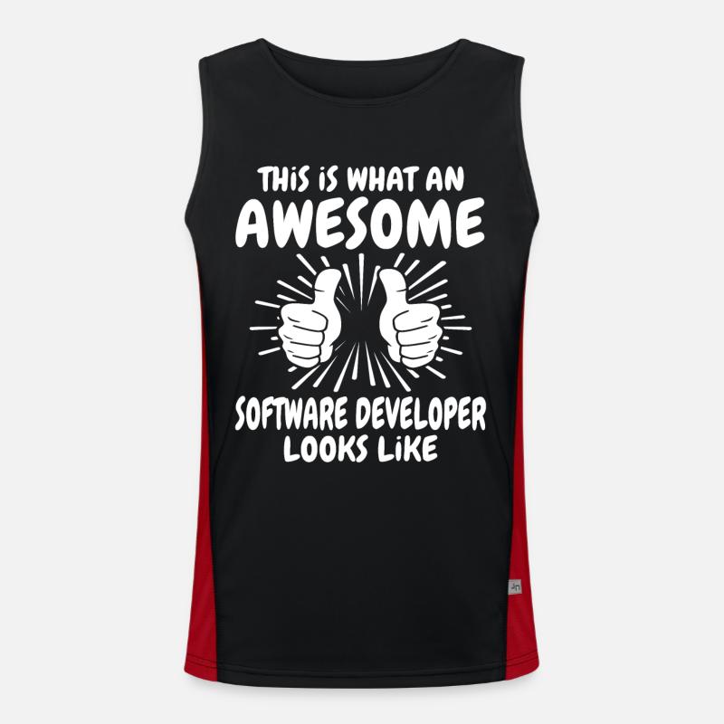 Software Developer - Men's Functional Contrast Tank Top  - black/red