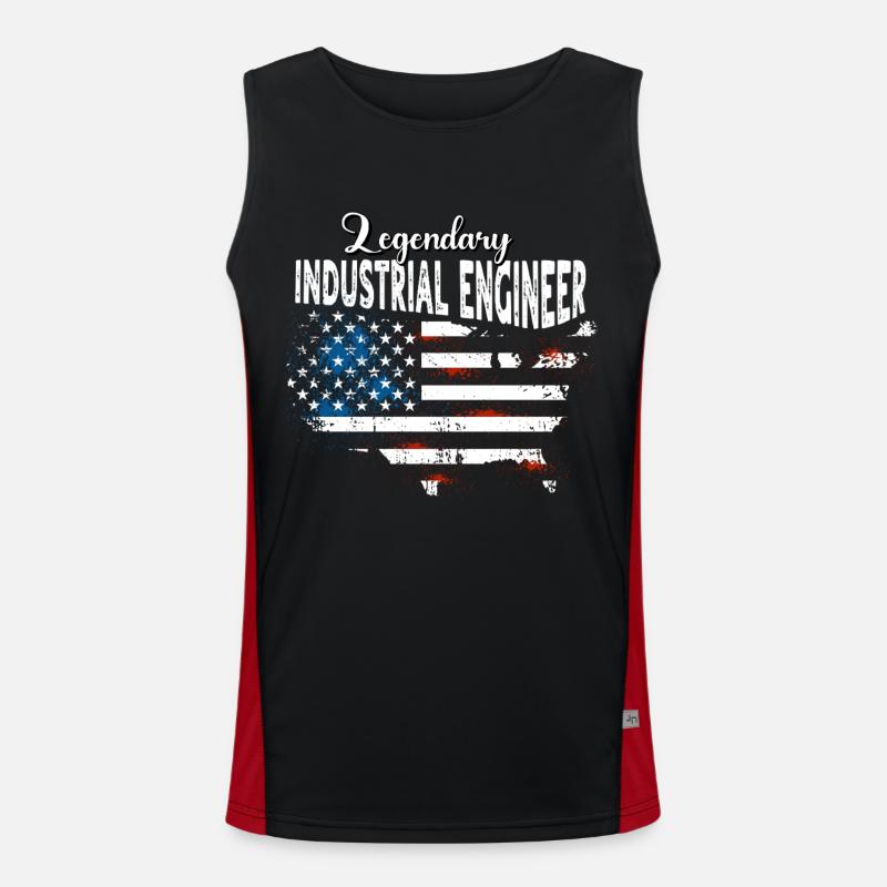 iIndustrial Engineer US - Men's Functional Contrast Tank Top  - black/red