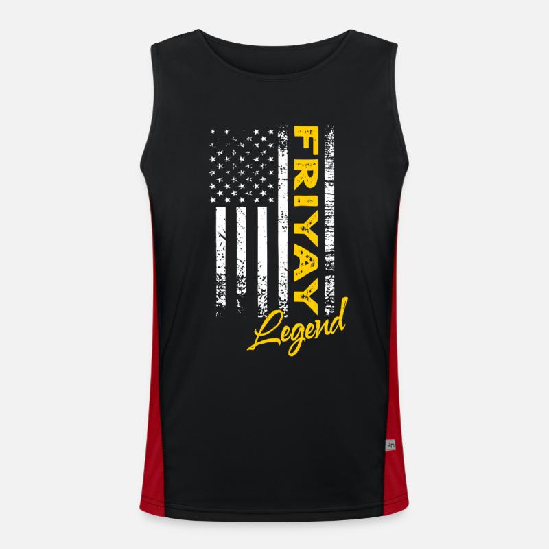 Friyay Legend - Men's Functional Contrast Tank Top - black/red