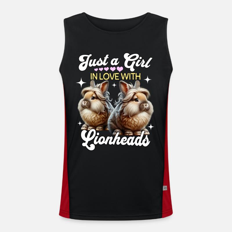 Löwenkopfkaninchen Mädchen Lionhead Rabbit Funktionelles Kontrast-Tank Top für Männer 