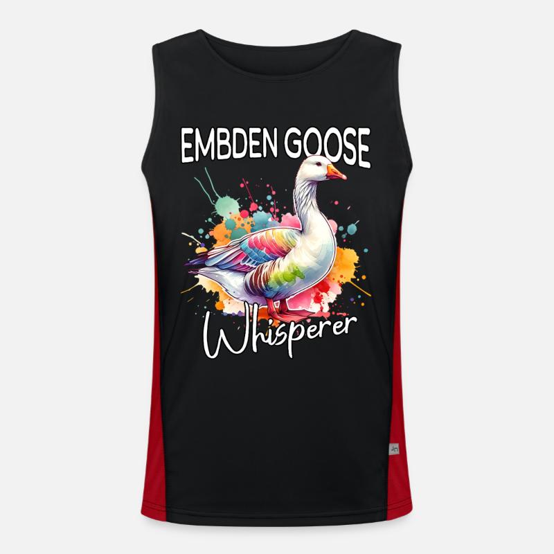 Emdengan's Whisperer - Men's Functional Contrast Tank Top  - black/red