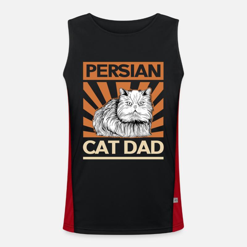 Chat persan chat papa | Cadeau de propriétaire de chat Débardeur respirant contrasté Homme 