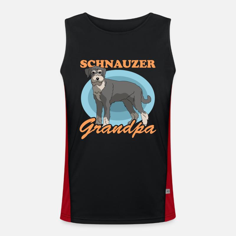Schnauzer Grandpa Hunde Hundebesitzer Geschenk Funktionelles Kontrast-Tank Top für Männer 