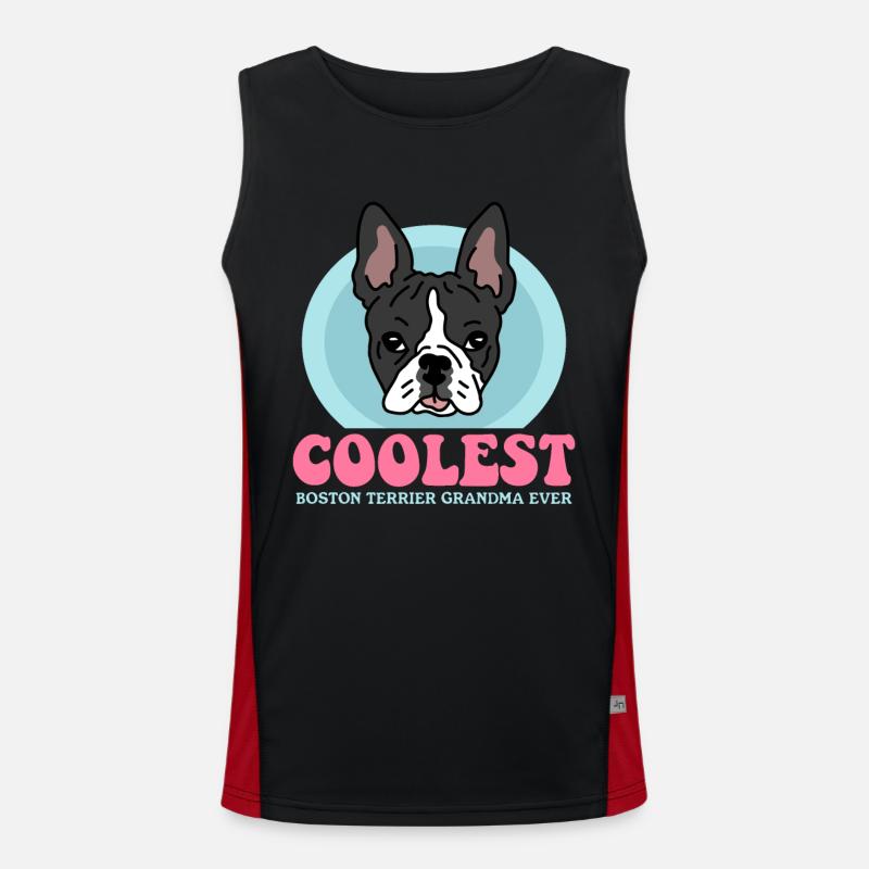 Boston Terrier Grandma Hundebesitzer Geschenk Funktionelles Kontrast-Tank Top für Männer 