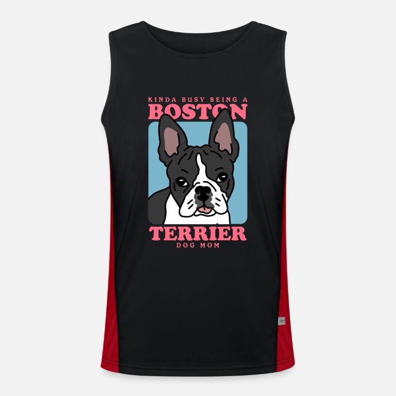 Boston Terrier Mom Hunde Hundebesitzerin Geschenk Funktionelles Kontrast-Tank Top für Männer 