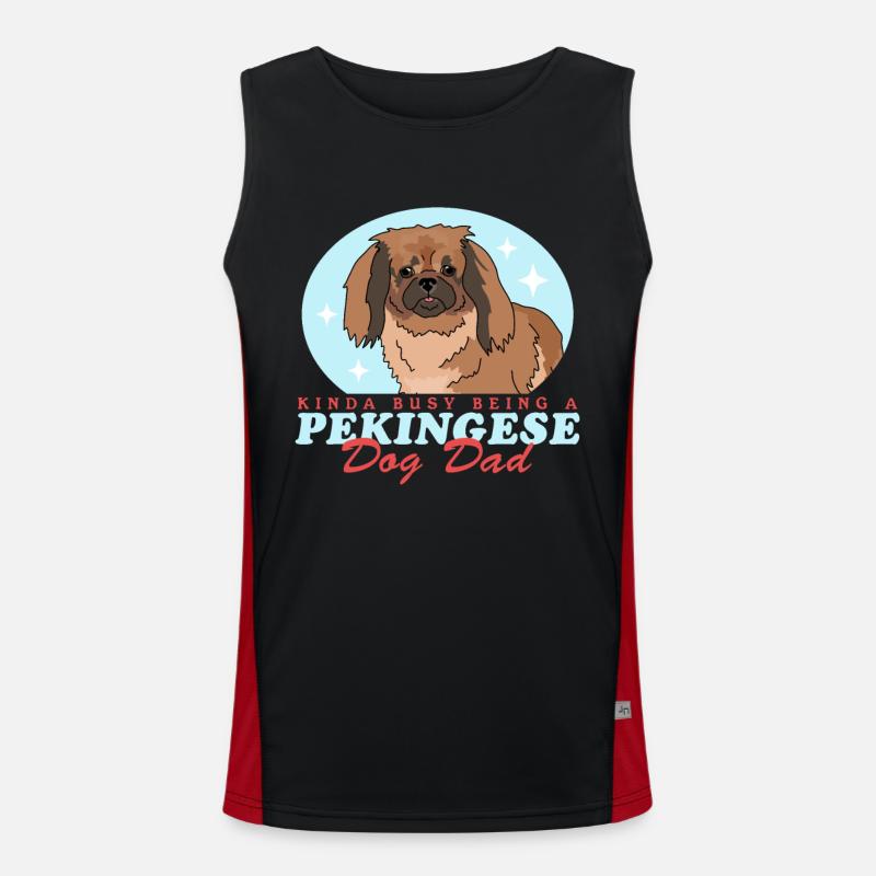 Pekingese Dad | Pekinese Hundebesitzer Geschenk Funktionelles Kontrast-Tank Top für Männer 