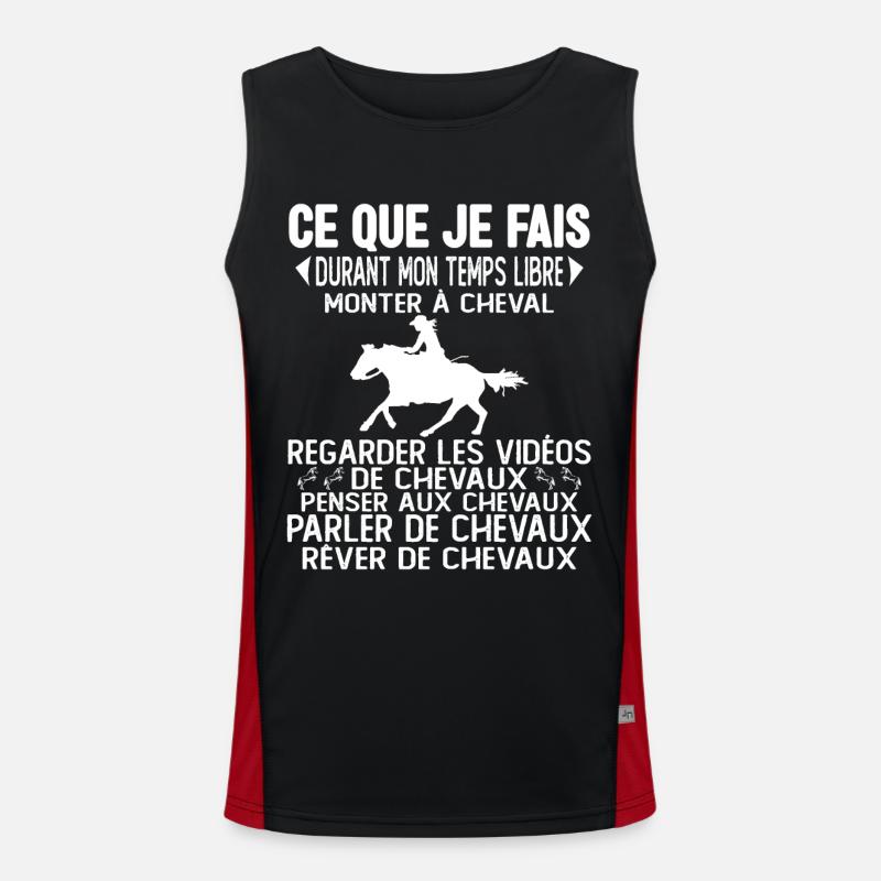 Ce Que Je Fais De Mon Temps Libre Équitation Débardeur respirant contrasté Homme 