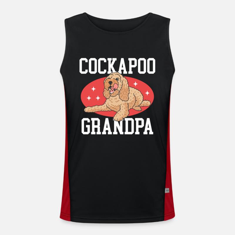 Cockapoo Grandpa | Hunde Hundebesitzer Geschenk Funktionelles Kontrast-Tank Top für Männer 