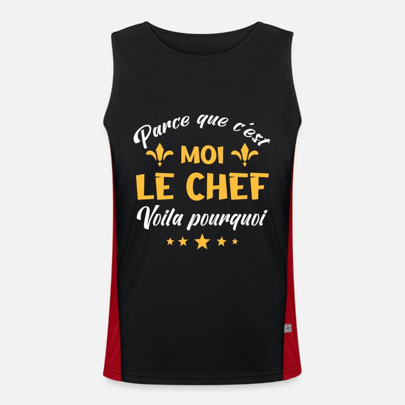 parce que c'est moi le chef Débardeur respirant contrasté Homme 