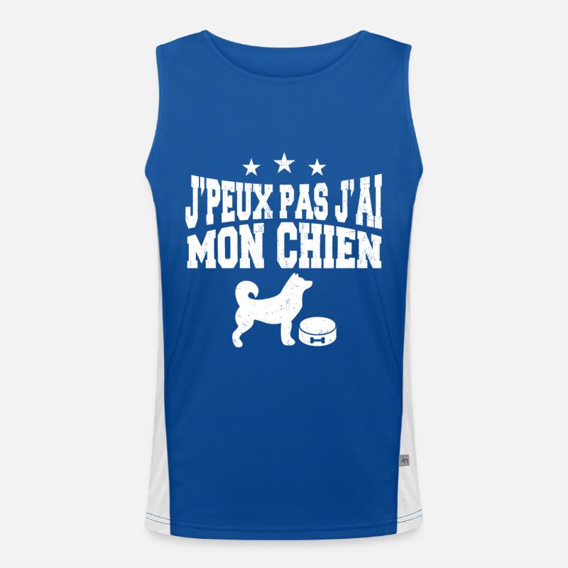 Je peux pas j'ai mon chien Débardeur respirant contrasté Homme 