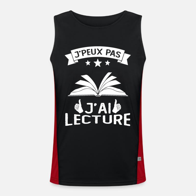 I can't I read - Men's Functional Contrast Tank Top - black/red