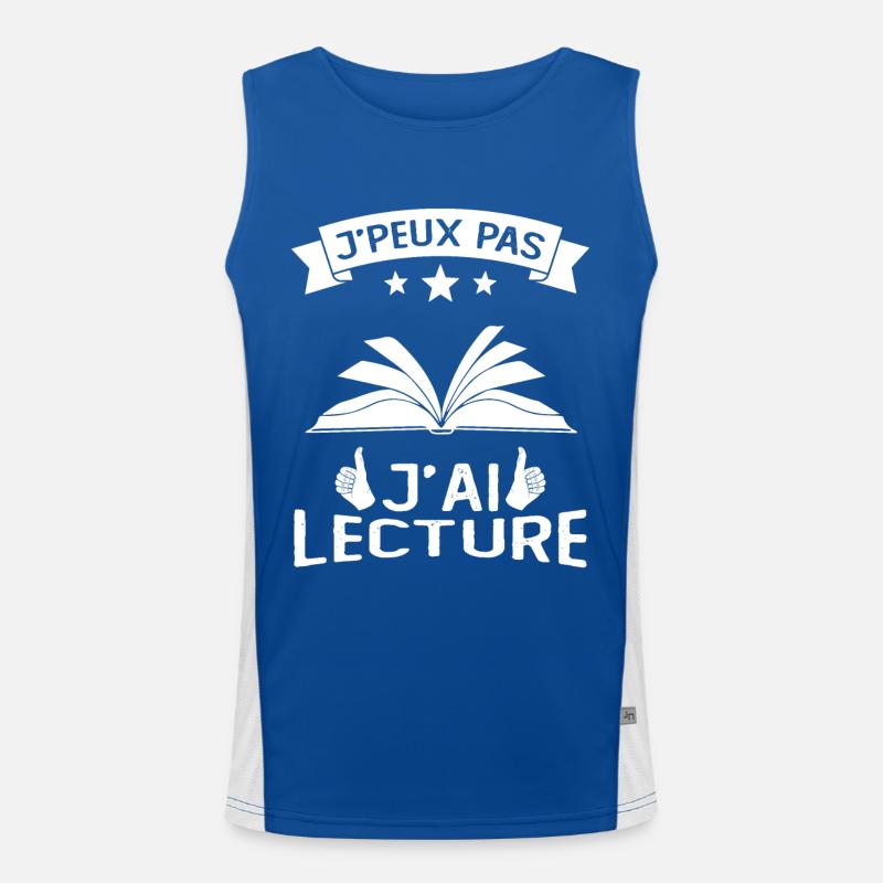 I can't I read Men's Functional Contrast Tank Top 