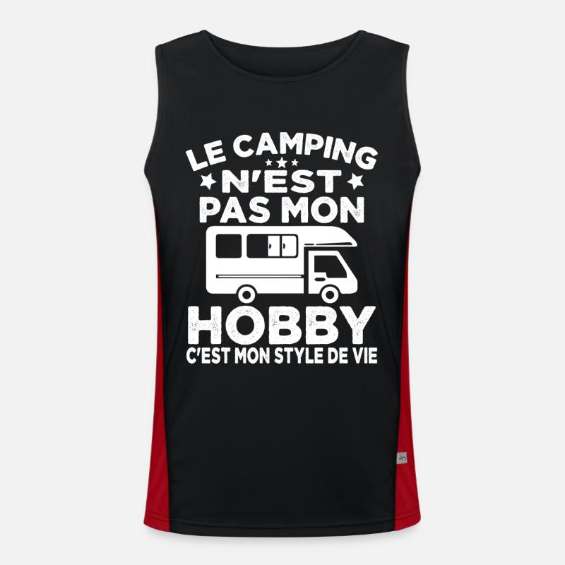 J'aime Camping C'est Mon Style De Vie Camping Car Débardeur respirant contrasté Homme 