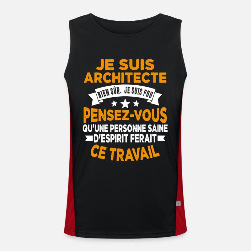 idée cadeau architectes pour un architecte Débardeur respirant contrasté Homme 