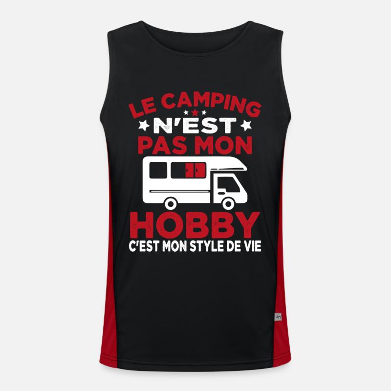 J'aime Camping C'est Mon Style De Vie Camping Car Débardeur respirant contrasté Homme 
