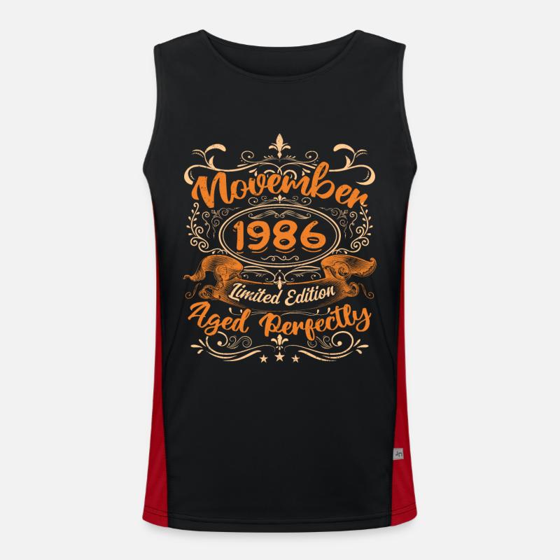 November 1986 Limitierte Auflage Funktionelles Kontrast-Tank Top für Männer 