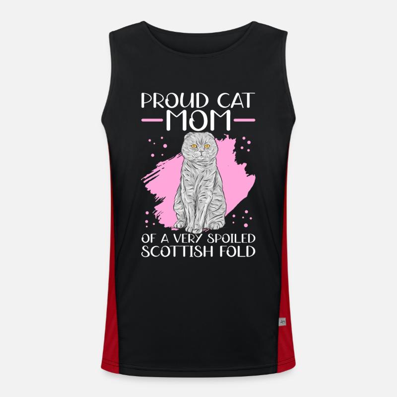 Scottish Fold-eared Cat Mom Cat Mama Gift Men's Functional Contrast Tank Top 