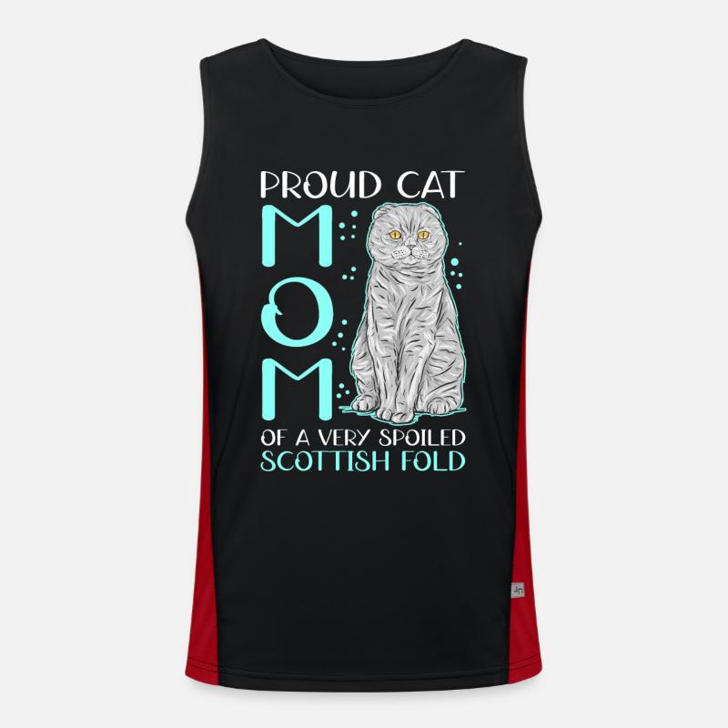 Scottish Fold-eared Cat Mom Cat Gift Men's Functional Contrast Tank Top 