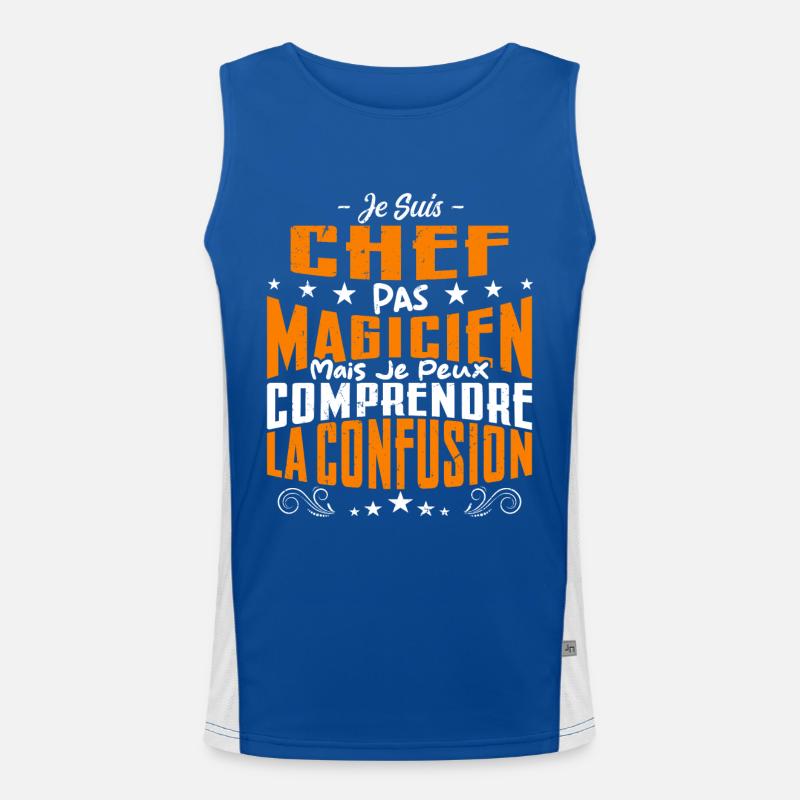 Je Suis Chef Pas Magicien Débardeur respirant contrasté Homme 