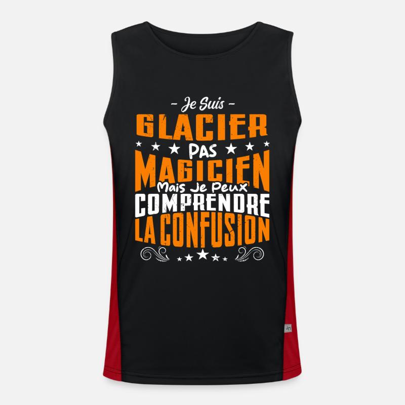 Je Suis Glacier Pas Magicien Débardeur respirant contrasté Homme 