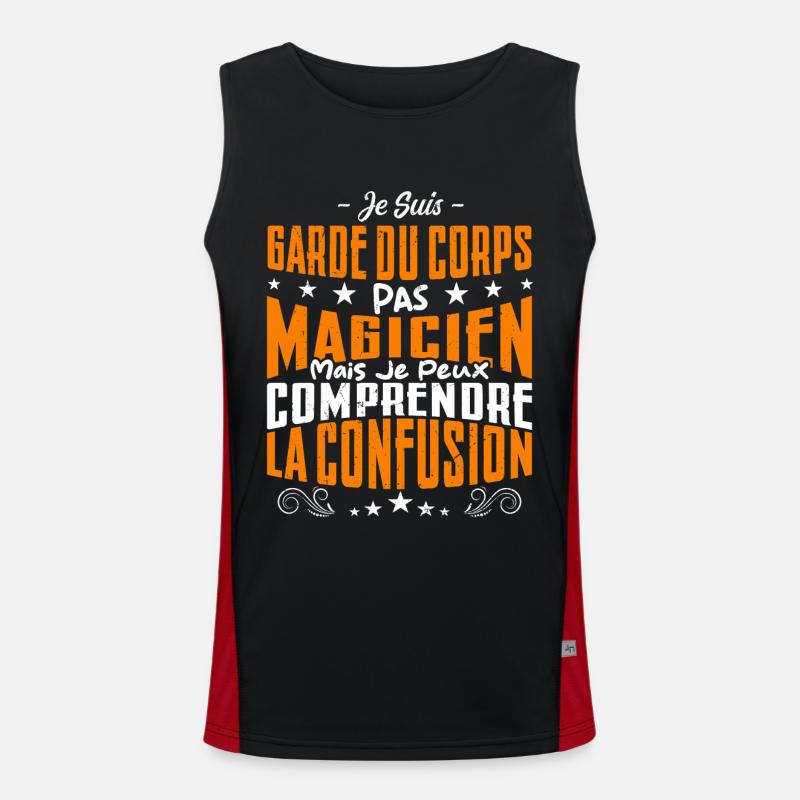 Je Suis Garde du Corps Pas Magicien Débardeur respirant contrasté Homme 
