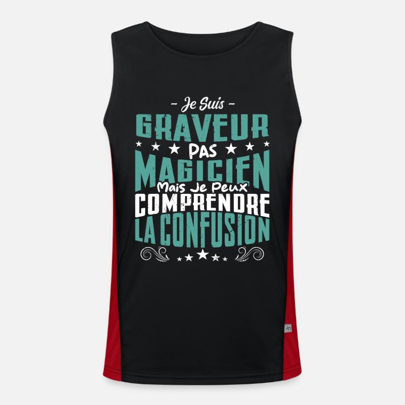 Je Suis Graveur Pas Magicien Débardeur respirant contrasté Homme 