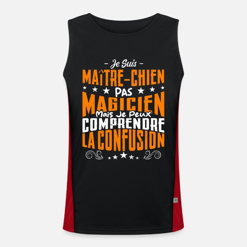 Je Suis maître chien Pas Magicien Débardeur respirant contrasté Homme 