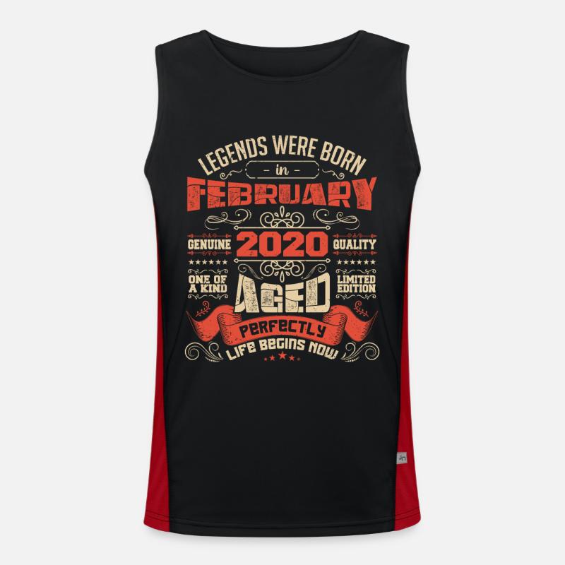 Legends were born in February 2020 | gift Men's Functional Contrast Tank Top 