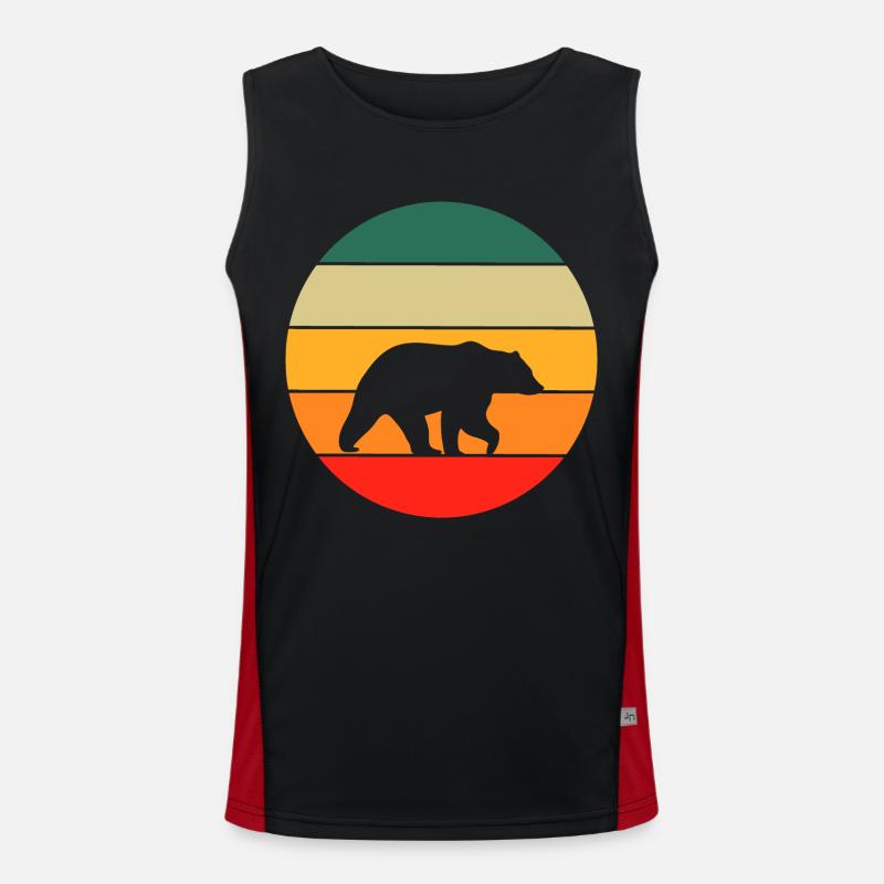 Ours brun rétro Grizzly Débardeur respirant contrasté Homme 