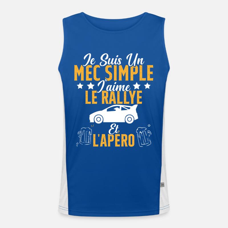 Mec Simple Rallye Apero Humour Rallye Automobile Débardeur respirant contrasté Homme 