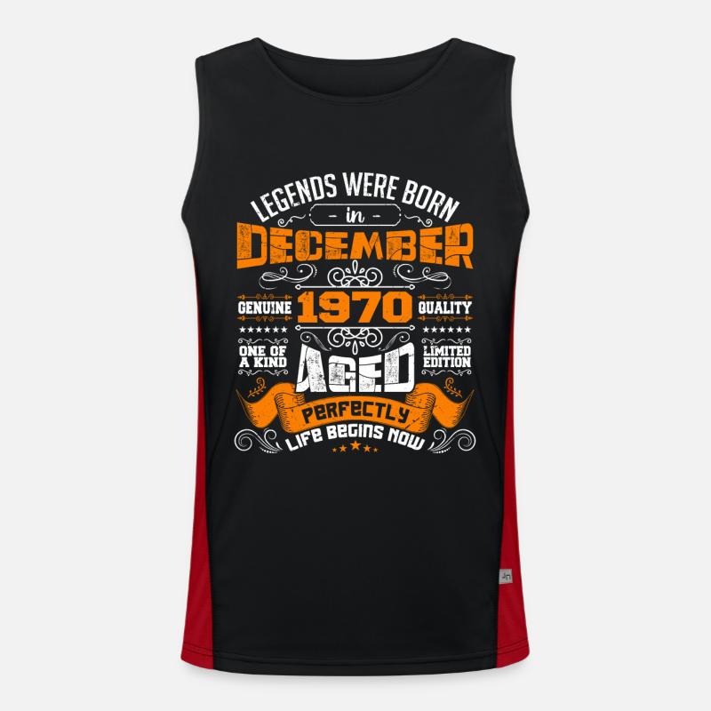 Legends were born in December 1970 | gift Men's Functional Contrast Tank Top 