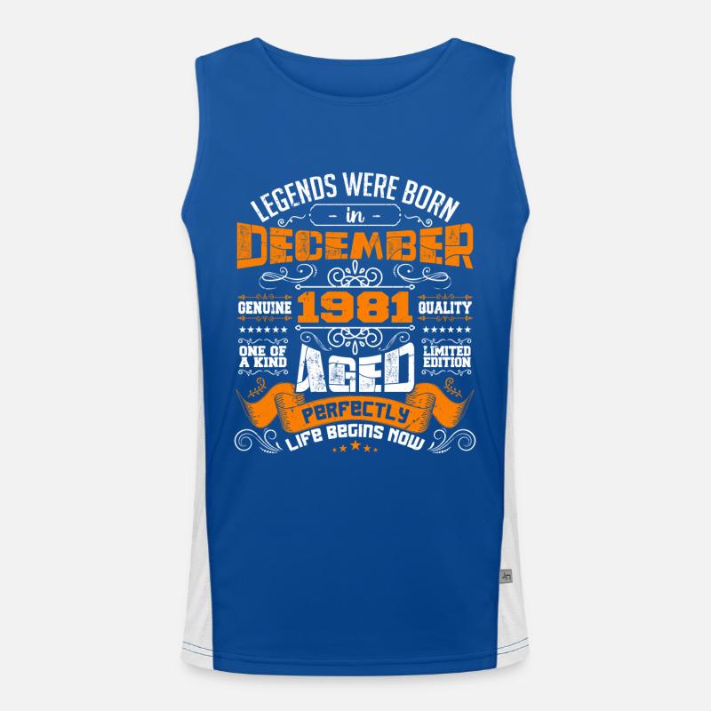 Legends were born in December 1981 | gift Débardeur respirant contrasté Homme 