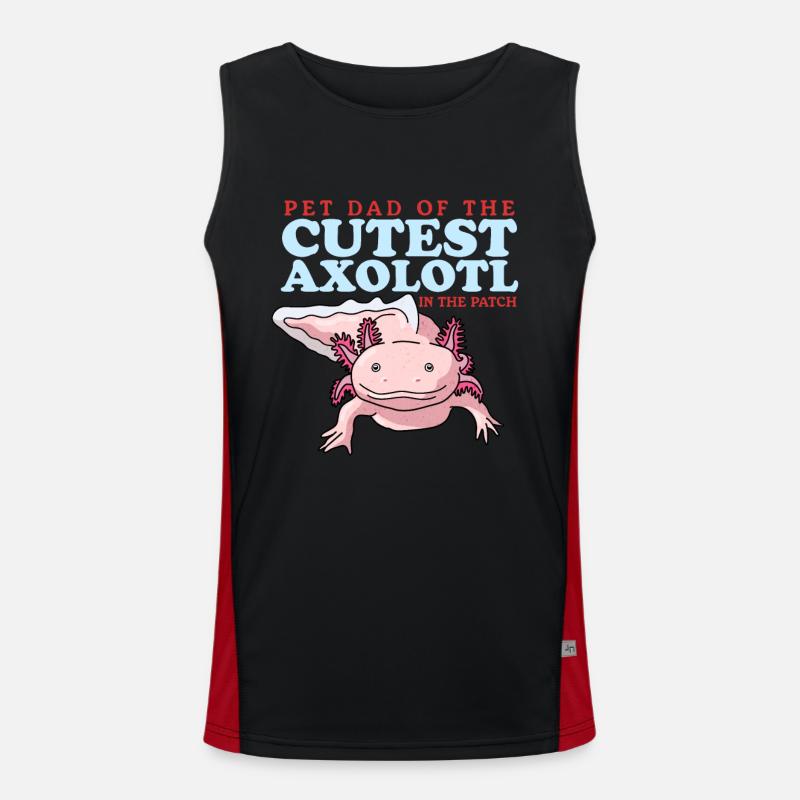 Axolotl Dad | Schwanzlurch Axolotls Geschenk Funktionelles Kontrast-Tank Top für Männer 