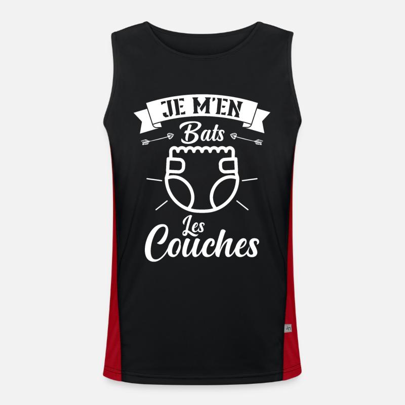 Je M'en Bats Les Couches Cadeau Body Fun Enceinte Débardeur respirant contrasté Homme 