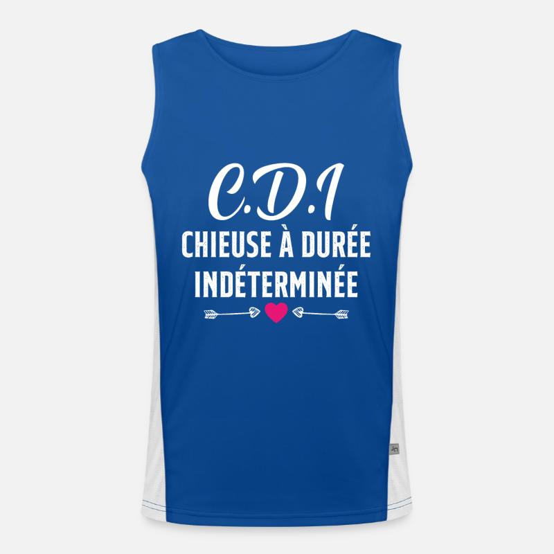 CDI Chieuse à durée indéterminée cadeau humour Débardeur respirant contrasté Homme 