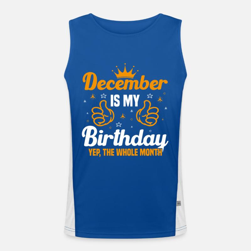 Décembre est le mois de mon anniversaire Débardeur respirant contrasté Homme 