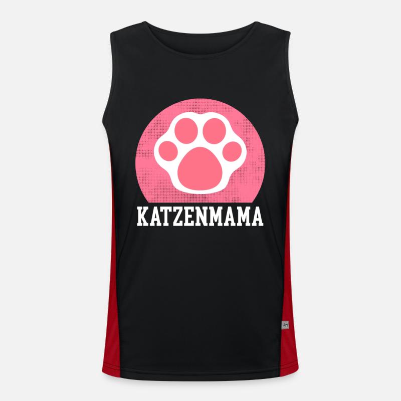Katzenmama Katzen | Katzenbesitzer Geschenk Funktionelles Kontrast-Tank Top für Männer 