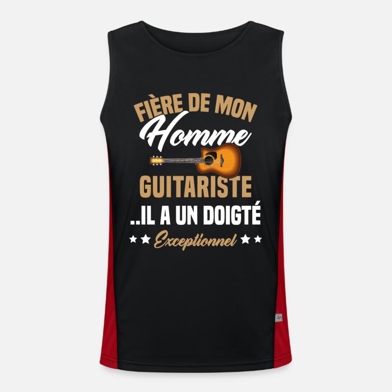 fière de mon homme guitariste Débardeur respirant contrasté Homme 