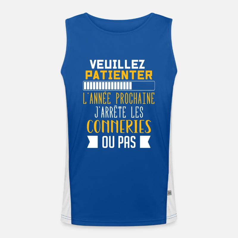 J'arrête les conneries humour Débardeur respirant contrasté Homme 