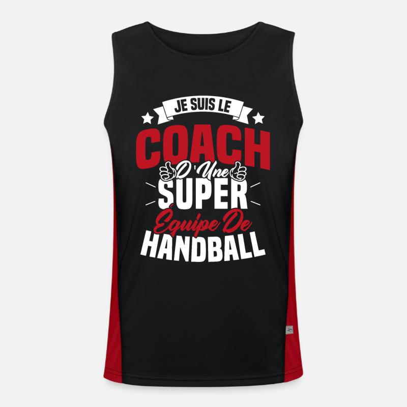Je Suis Le Coach D'une Super Équipe De Handball Débardeur respirant contrasté Homme 