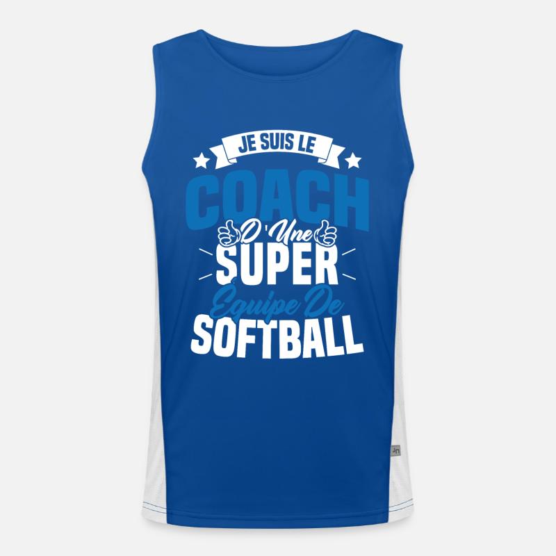 Je Suis Le Coach D'une Super Équipe De Softball Débardeur respirant contrasté Homme 