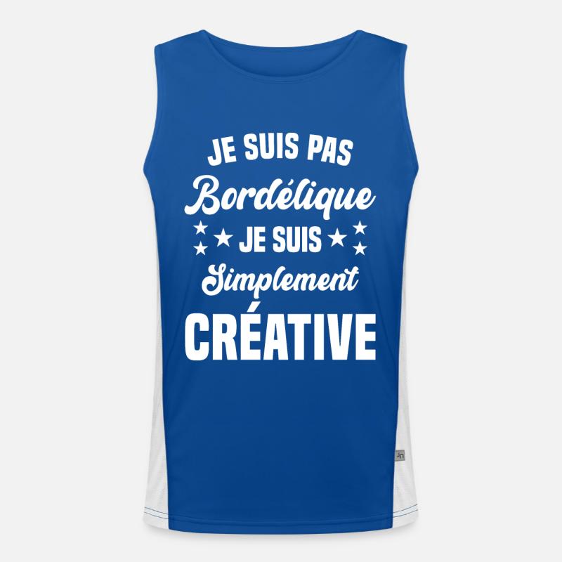Je suis pas bordélique je suis simplement créative Débardeur respirant contrasté Homme 