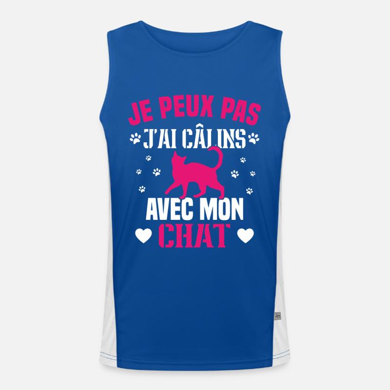 je peux pas j'ai câlins avec mon chat Cadeau Débardeur respirant contrasté Homme 